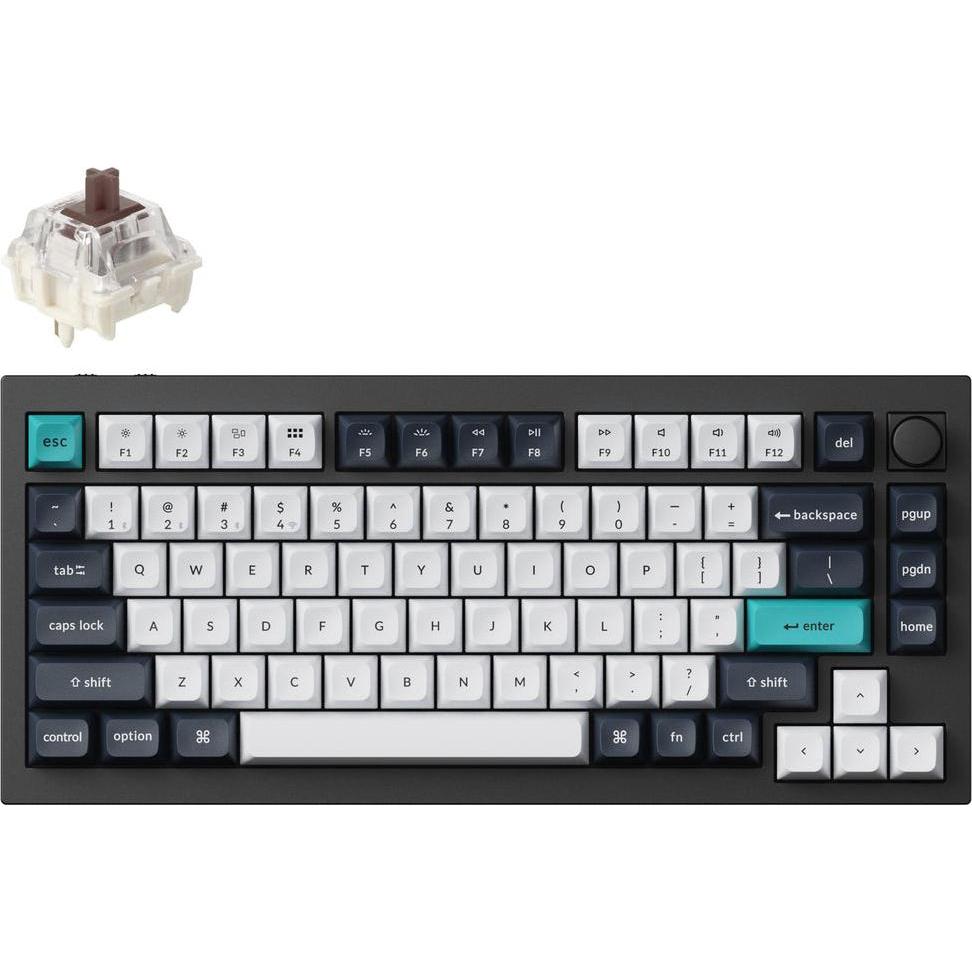 Keychron Q Max Schwarz Mehrfarbig De Layout Gateron Jupiter Brown Hot Swap Aluminiumrahmen