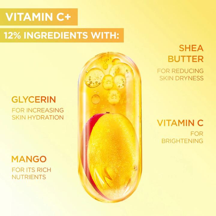 Actual product image Garnier Brightening Body Cream Vitamin C Nutri-Glow Body Cream 380 Ml (Body cream, 380 ml)