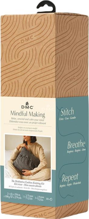DMC Set da lavoro a maglia Cuscino da meditazione Mindful Making, 40 x 40 cm