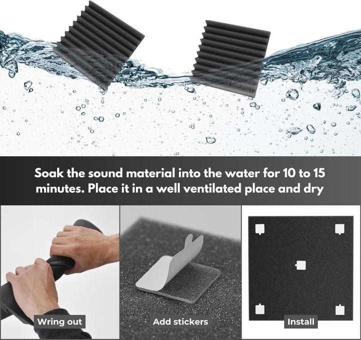 Image du produit Rovson Kit de panneaux en mousse acoustique (24 pcs)