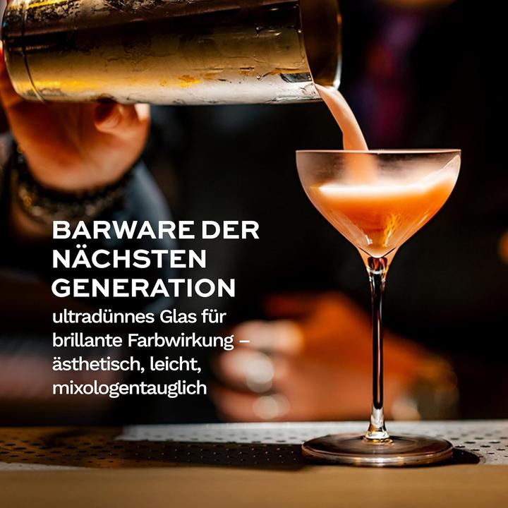 DIAMANTE Bicchieri da cocktail con cristalli da 150 ml | Bicchieri da aperitivo Digestif | Nick & Nora – Collezione 'Meadow' Taglio a mano – Set di 2