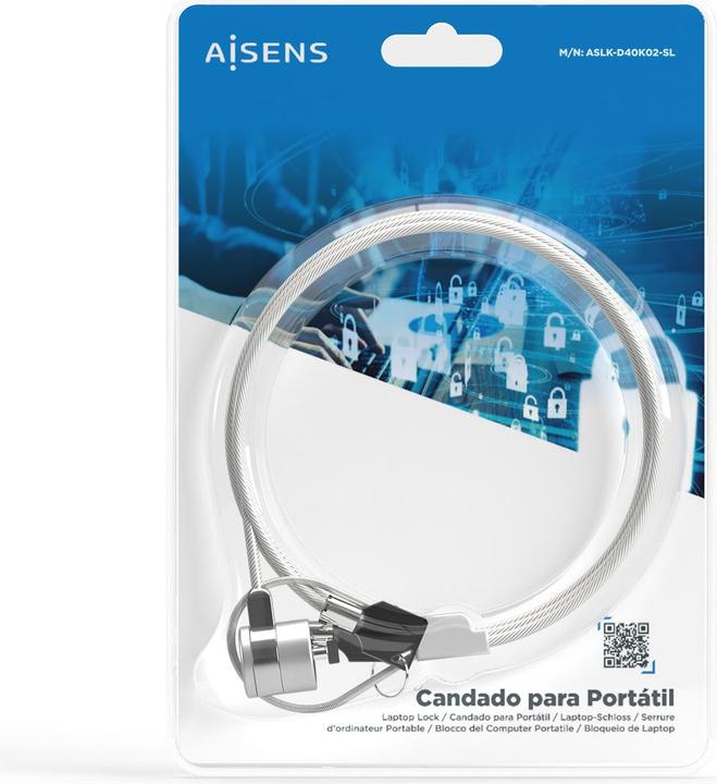 Produktbild Aisens Cable Seguridad Cerradura Llave 1.5m