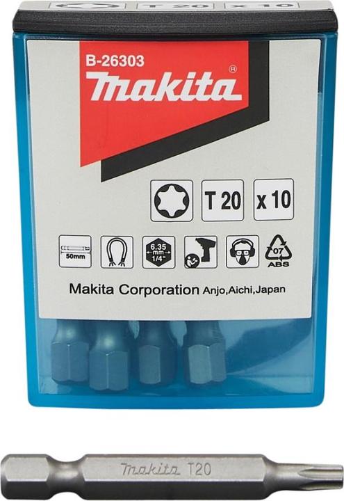 Actual product image Makita Zubehör B-26303 Schraubenbit T20 x 50 mm Pro 10 Stück