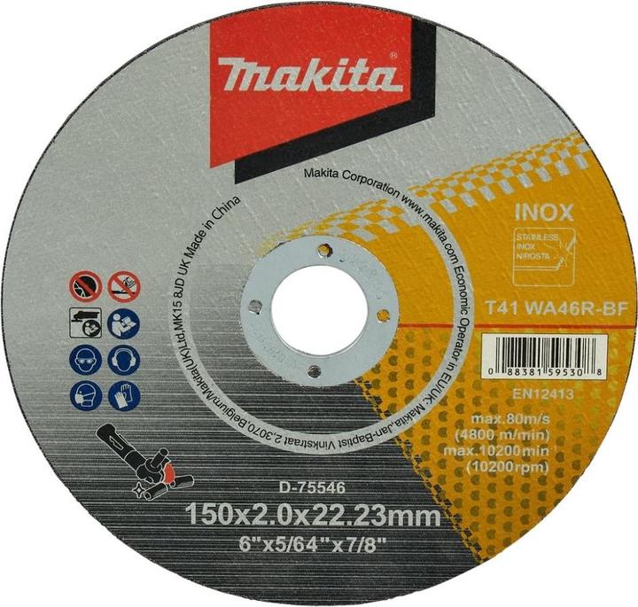 Makita Zubehör D-75546 Trennscheibe aus rostfreiem Stahl 150 x 22,23 x 2 mm
