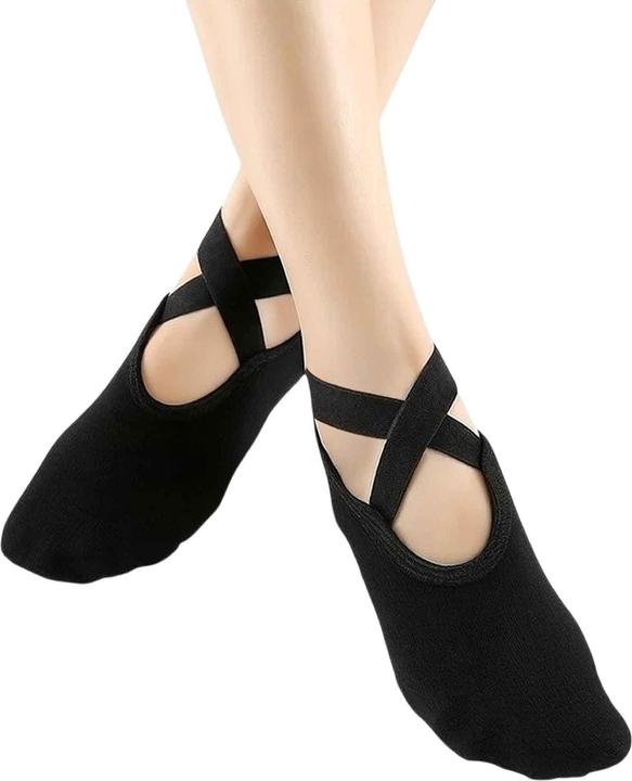 Stride Anti-Rutsch Pilates Yoga Sport Socken (One Size) - 1 Paar Schwarz (Taille unique)