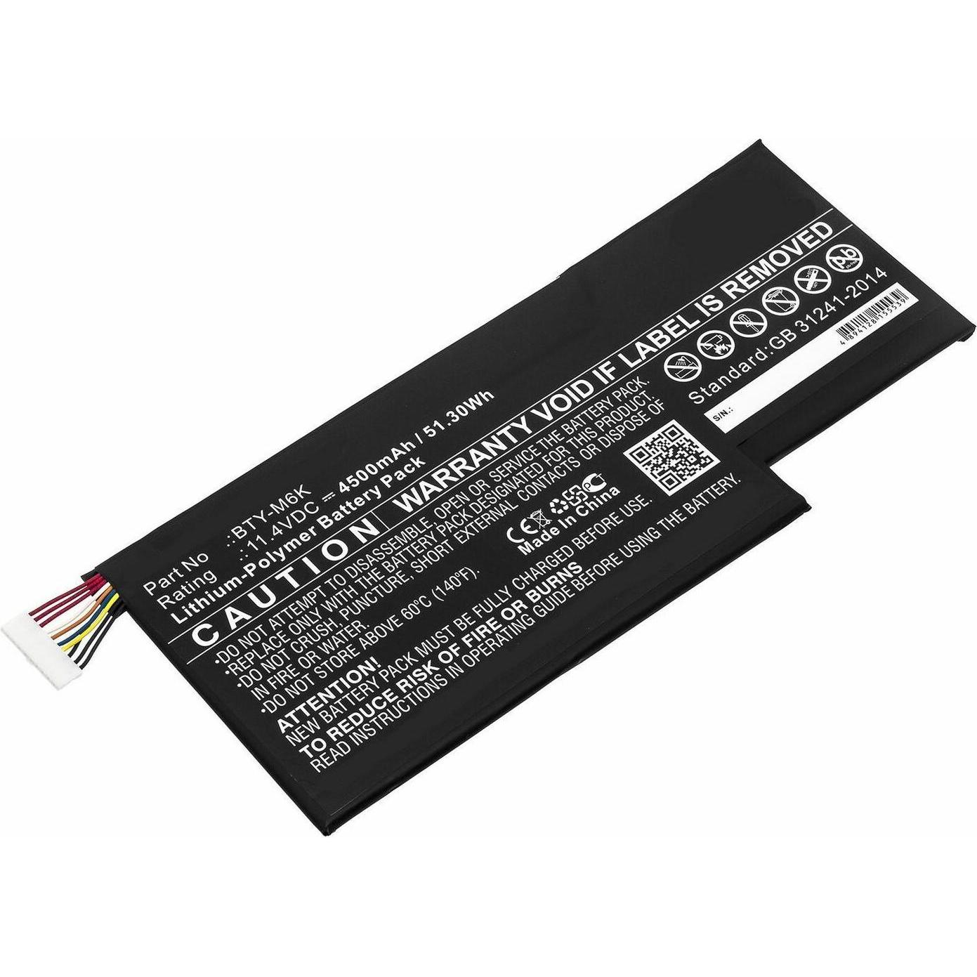 CoreParts Laptop Battery for MSI (4500 mAh), Notebook Akku, Schwarz