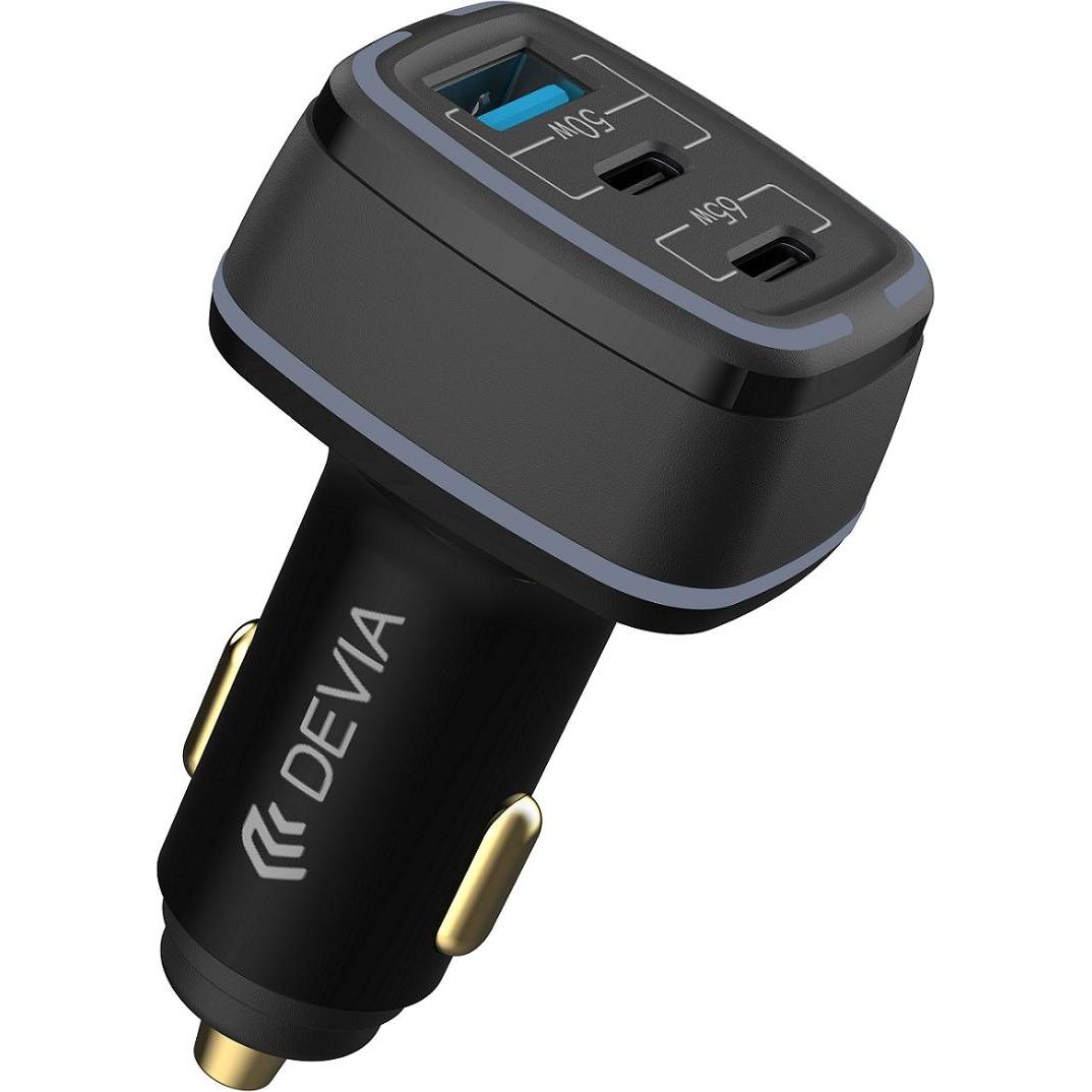 Devia Autoladegerät Extreme 115W 2x USB-C 1x USB schwarz, Auto Adapter, Schwarz