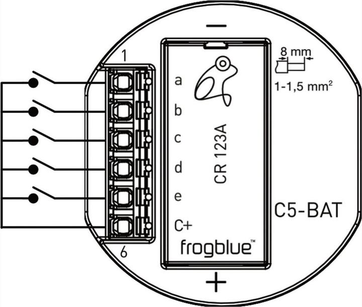 Produktbild Frogblue frogContact5-BAT, 5-Kanal Eingang mit Batterieversorgung
