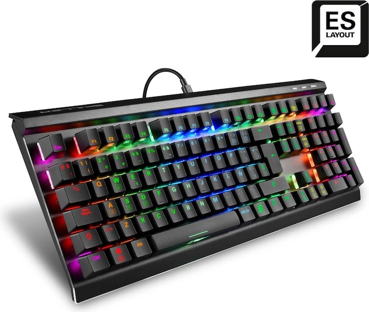 Produktbild Sharkoon SKILLER SGK60 Tastatur USB QWERTY Spanisch (Eng. Int., Kabelgebunden)