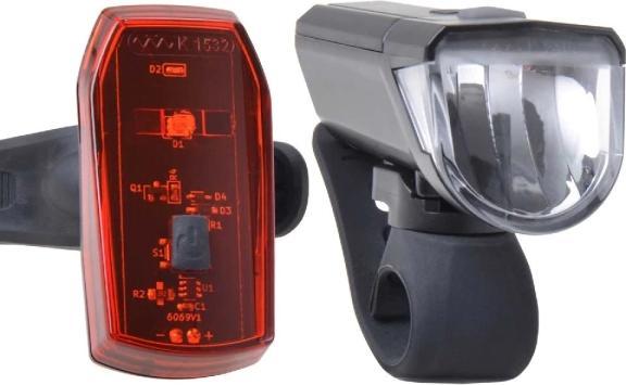 Actual product image Filmer Bike light set 30 LUX LED battery-powered Black