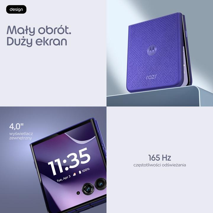 Produktbild Motorola Razr 70 Ultra 5G Dual Sim 16GB RAM 512GB - Orient Blue (512 GB, Orient blue, Violet, 6.96", Dual SIM, 5G)