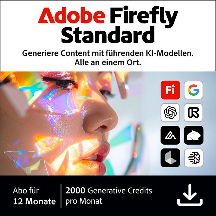 Produktbild Adobe Firefly Standard | 12 Monate (1 User, 1 Geräte/User, 12 Monate)