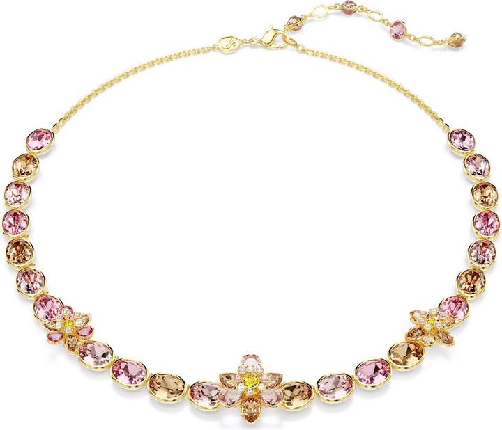 Produktbild Swarovski Idyllia Halskette Verschiedene Schliffe Blume Mehrfarbig Goldlegierungsschicht (Swarovski Metall, 39 - 44 cm)