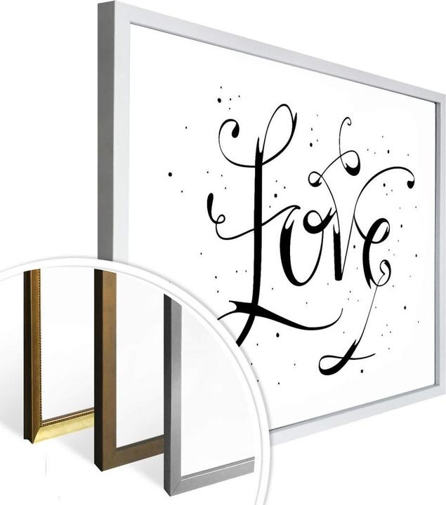 Produktbild Trenddeko Handlettering Love - weiss (150 x 120 cm)