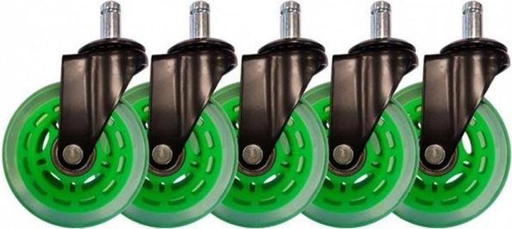 Immagine prodotto LC-Power Set di 5 ruote per sedie da gioco verdi