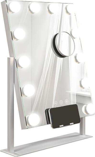 Actual product image Swisshandel24 LED vanity mirror, 3 light modes, dimmable, touch control, USB, 37x46 cm, white