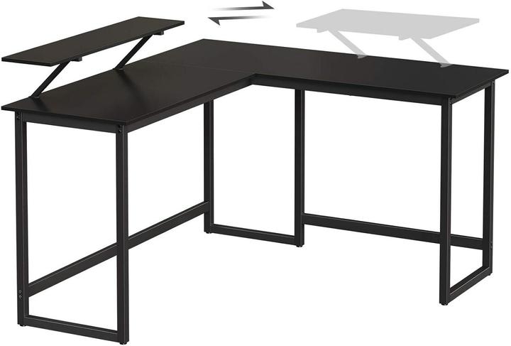 Actual product image Vasagle Desk black L-shaped, O-leg frame black 130.0 / 140.0 x 50.0 cm (140 x 130 x 90 cm)