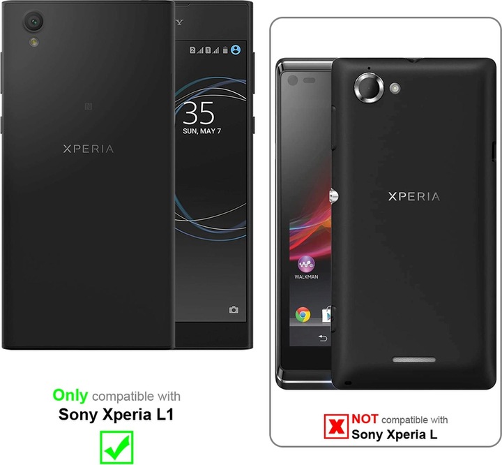 Actual product image Cadorabo TPU Matt Metallic Cover (Sony Xperia L1)