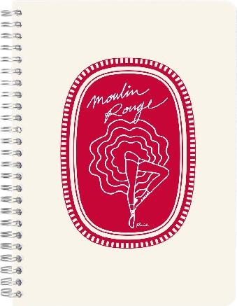Image du produit Clairefontaine Moulin Rouge, Notizbuch mit Doppelspirale A5 14,8x21 cm, 74 Blatt, liniert, sortiert - (A5, À rayures, Couverture souple)