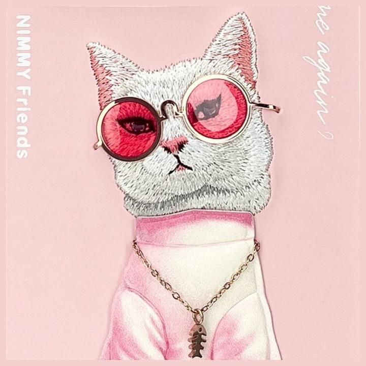 Actual product image Nimmy case iPhone 16 Pro 6.3" pink Glasses Cool Cat (Apple iPhone 16 Pro)
