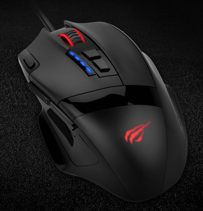 Actual product image Havit - Wired Gaming Mouse (MS954) - 800/1600/2400/3200/6400/12000 DPI, 1.6m, 5V - Black (Cable)