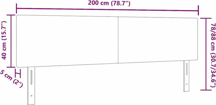 Produktbild vidaXL Gepolstertes Kopfteil (5 x 5 x 88 cm)