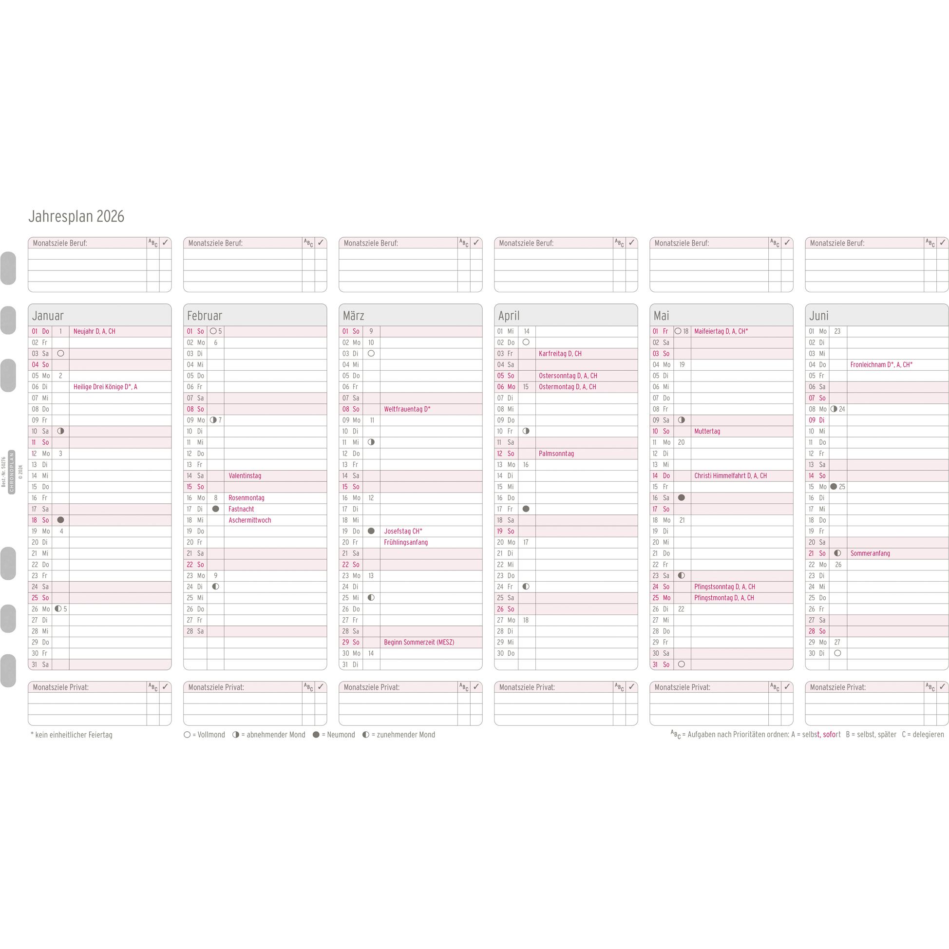 Thumbnail - Chronoplan, Agenda, Jahresplan (A5)