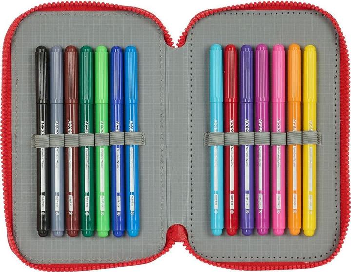 Actual product image Sevilla Fútbol Club Double pencil case Black Red 12.5 x 19.5 x 4 cm (28 pieces)