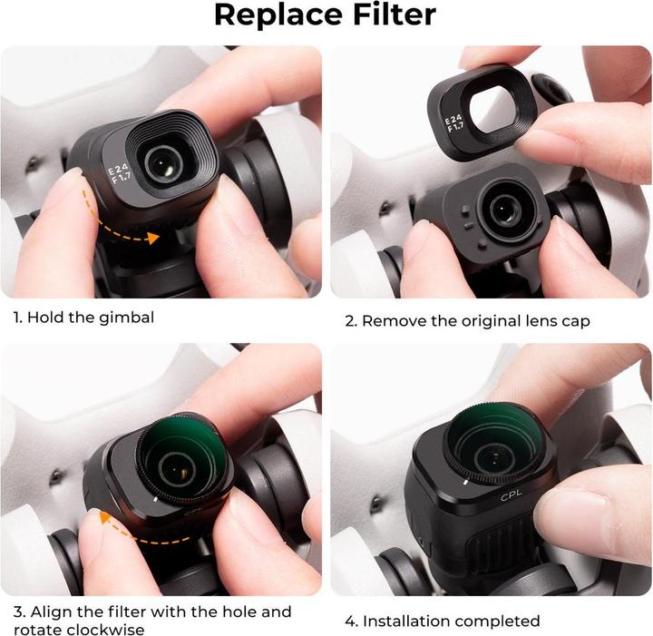 Produktbild K&F Concept 6pcs Filter Kit, CPL+ND8+ND16+ND32+ND64+ND128, HD, Anti-Reflection Green Coating, Waterproof and Scr (Drohnen Filter, DJI Mini 4 Pro)