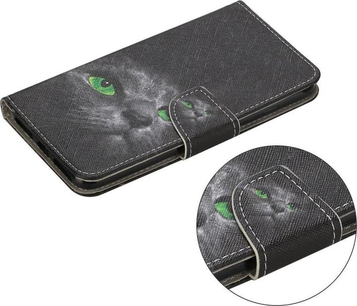 Image du produit Ueli Express iPhone 12 Mini Livre Etui avec porte-carte Vert yeux de chat (Apple iPhone 12 mini)