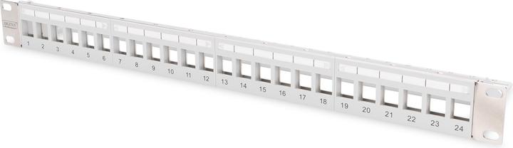Digitus Modular Patch Panel shielded 24-port Blank 1U Rack Mount color grey transp. labeling field