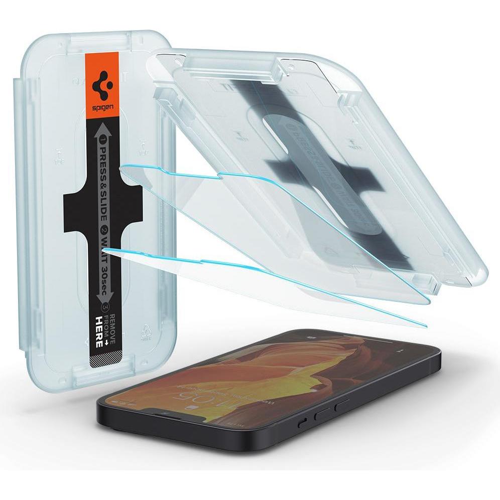 Thumbnail - Spigen EZ FIT Gehärtetes Glas Displayschutzfolie Mit Montagerahmen Apple iPhone 13 Mini 2-pack (2 Stück, Apple iPhone 13...