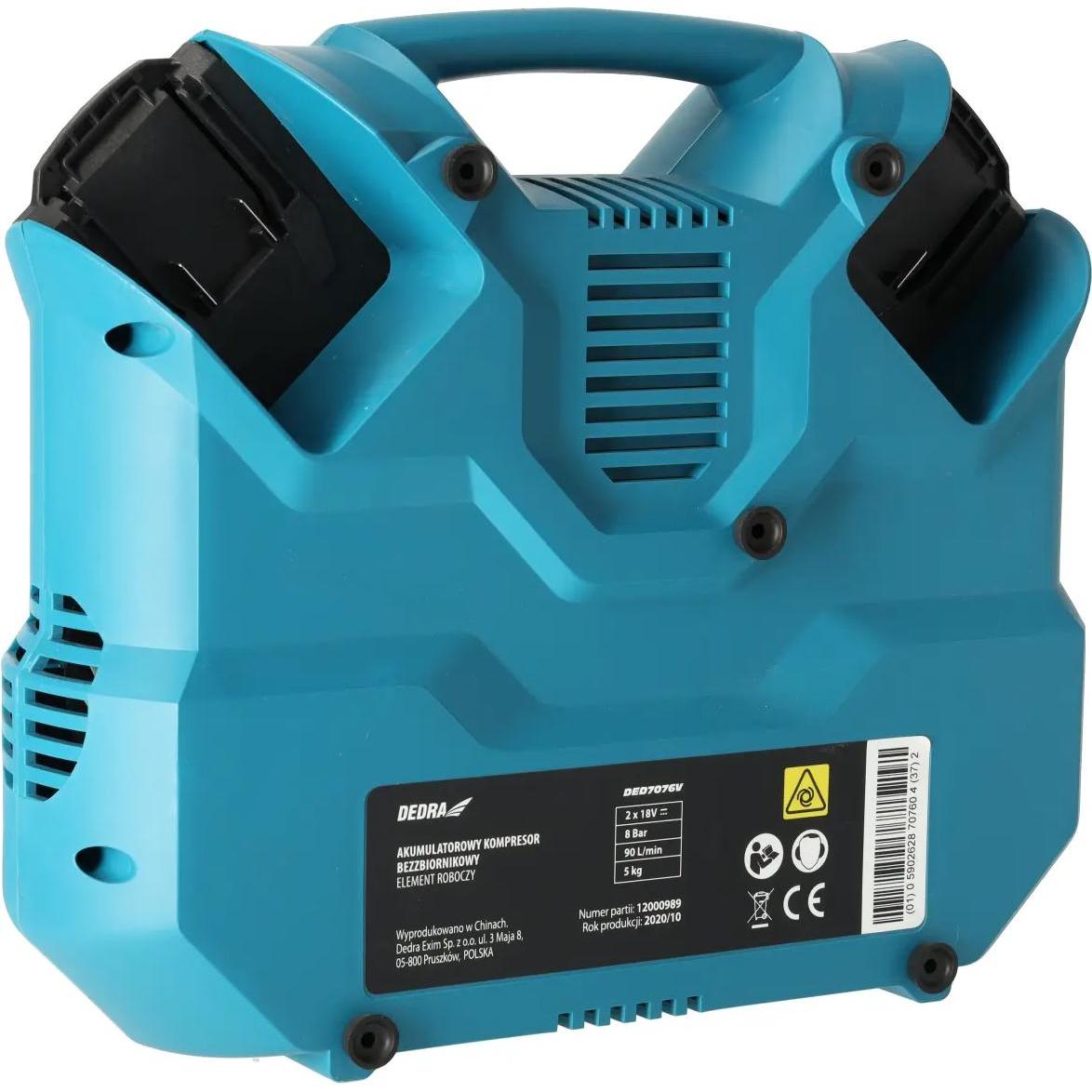 Dedra Akkuloser Luftkompressor 2x18V (8 Bar) (DED7076V)