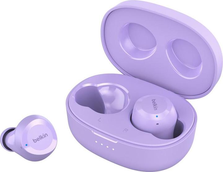 Produktbild Belkin wireless soundform bolt tws hellviolett (Keine Geräuschunterdrückung, 28 h, Kabellos)