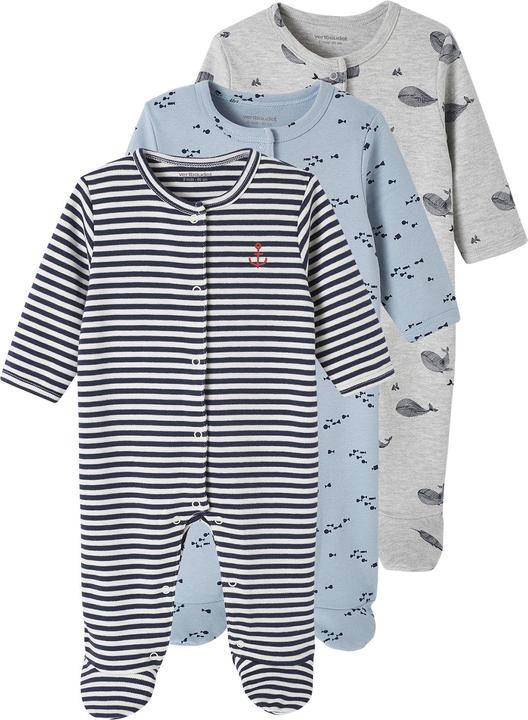 Vertbaudet 3er-Pack Baby Strampler aus Interlock Oeko-Tex (50)