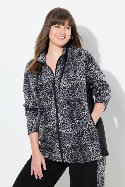 Immagine prodotto Ulla Popken Giacca loungewear di pile leopardato con collo alto (42, 44)