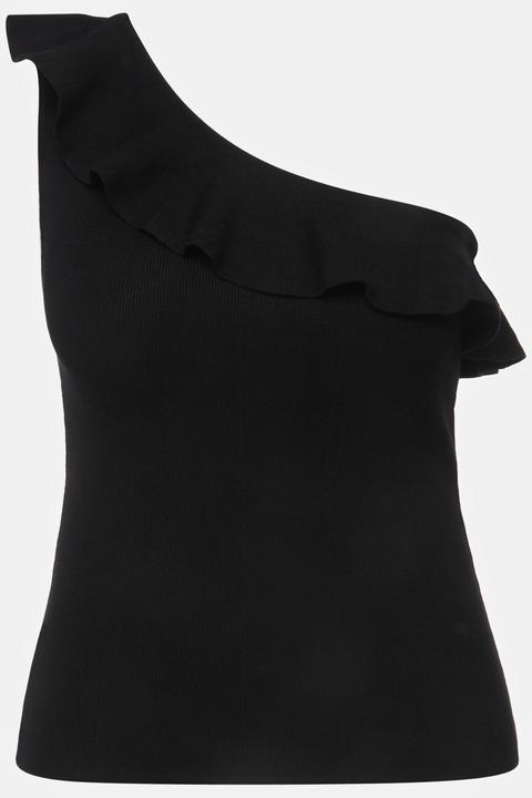 Actual product image Ulla Popken One Shoulder Asymmetric Knit Blouse (54)