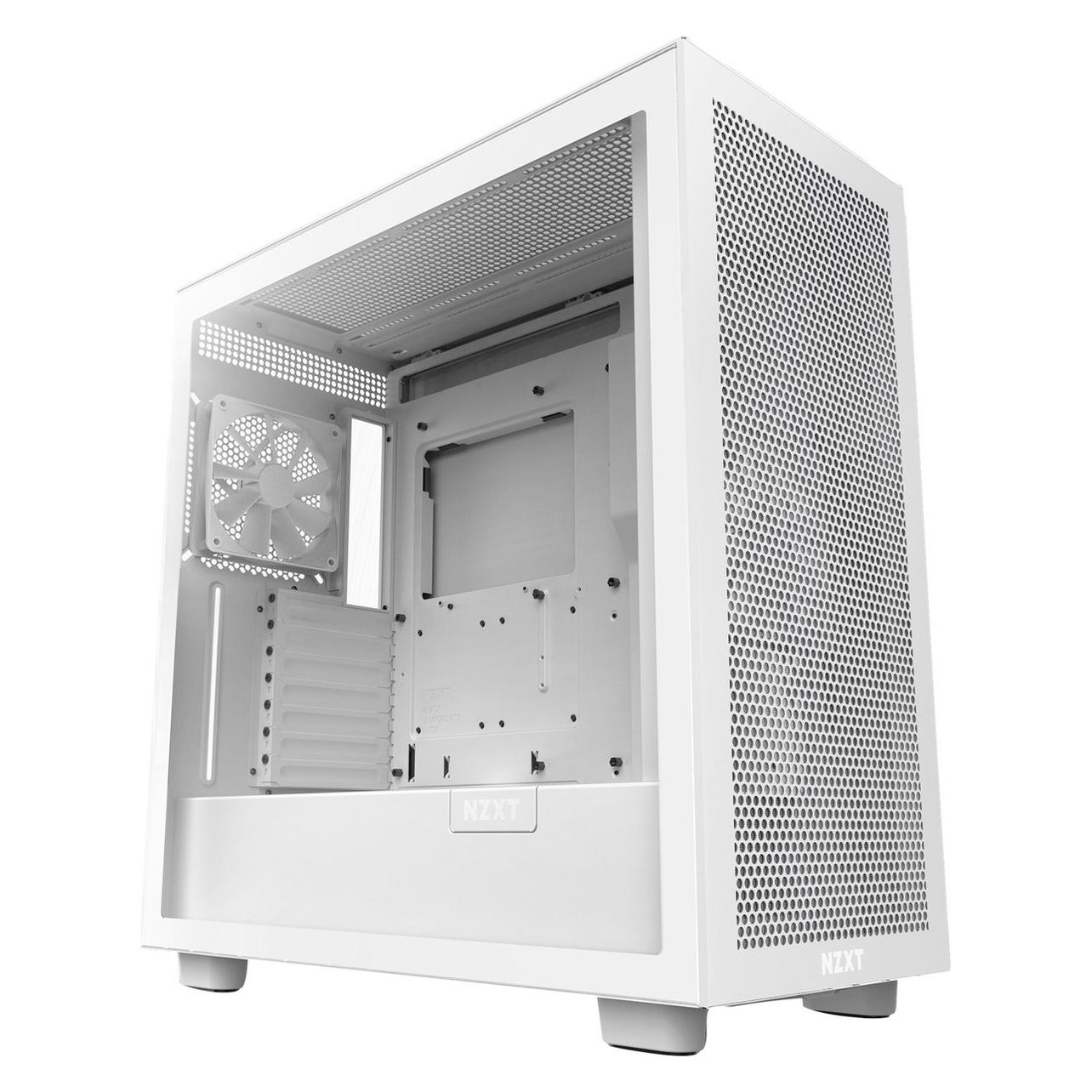 NZXT H7 Flow (ATX, E-ATX, mATX, Mini-ITX), PC Gehäuse, Weiss