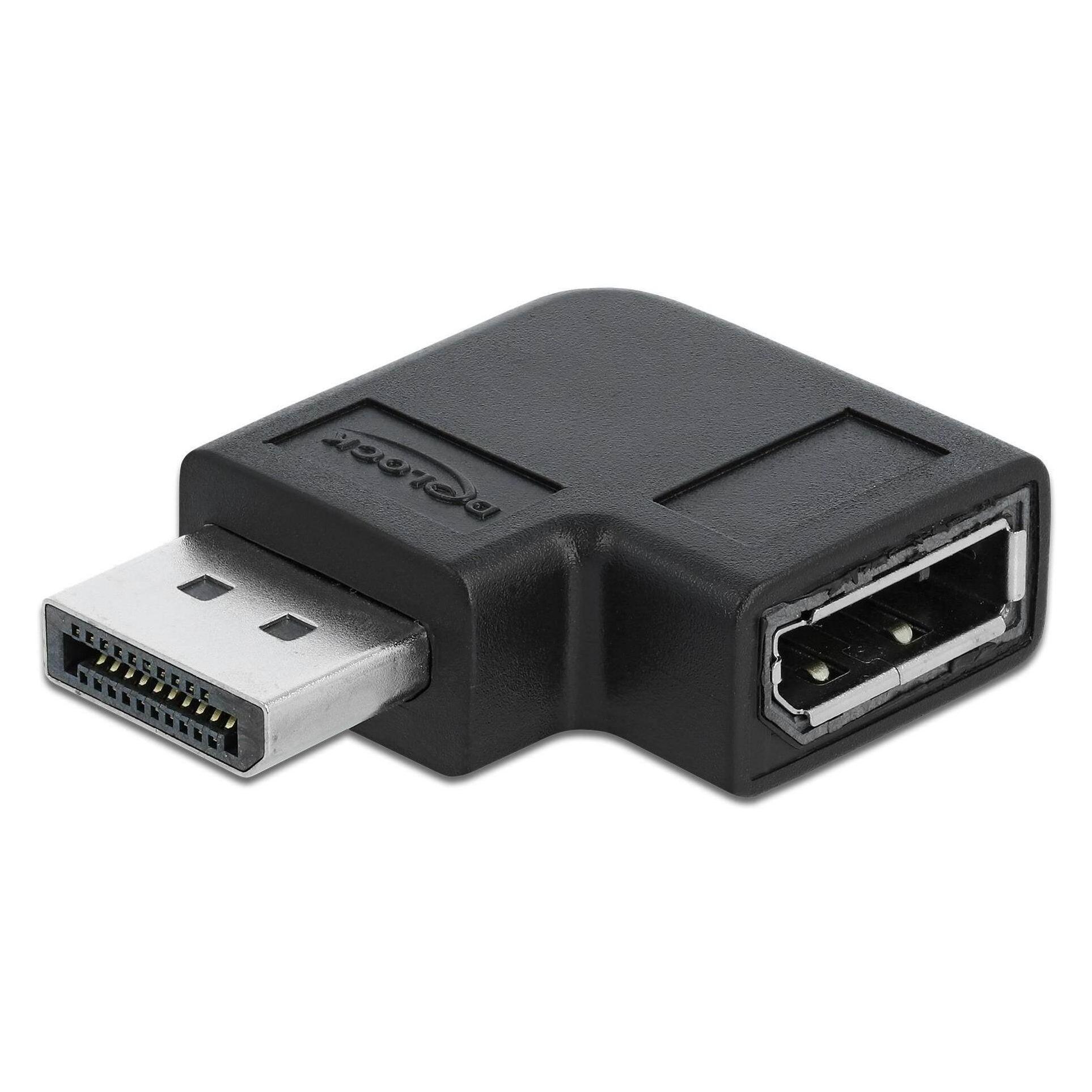 Delock Adattatore Displayport, angolato a 90 (DP, 3.16 cm), Adattatore dati + video, Nero