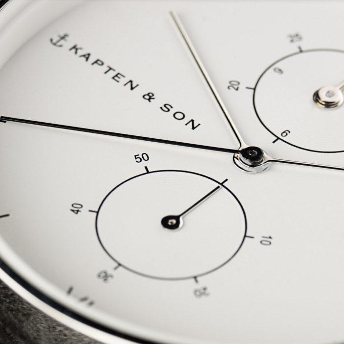 Image du produit Kapten & Son Chrono Silver Steel (Montre analogique, Swiss Made, 37 mm)