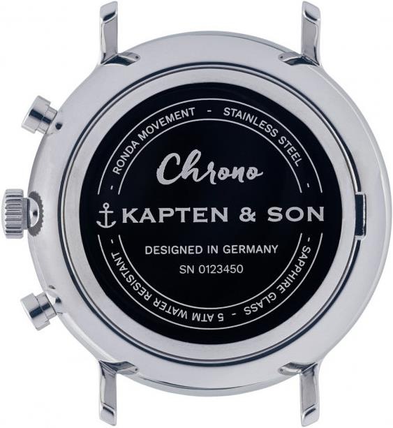 Produktbild Kapten & Son Chrono Silver Light Blue Woven Leather (Analoguhr, 40 mm)