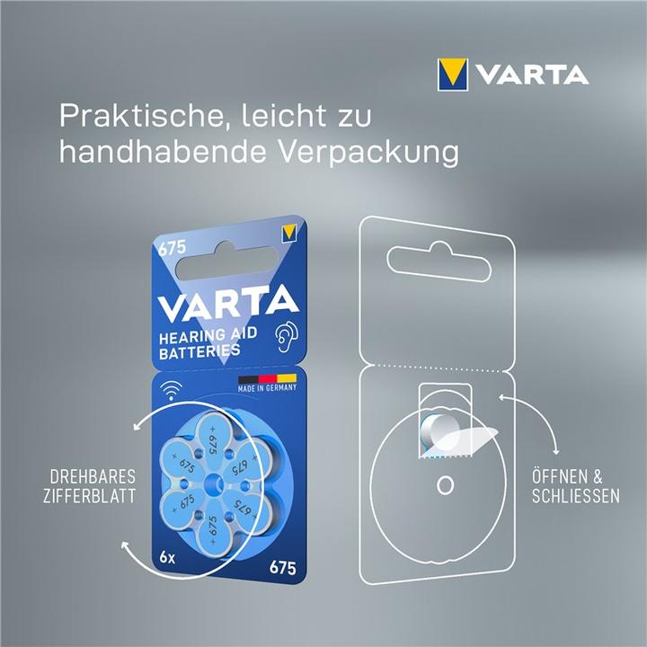 Actual product image Varta Hearing aid battery 675 6 pieces (6 pcs., 675, 640 mAh)