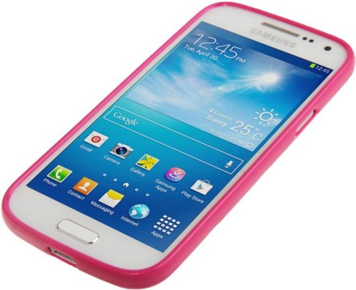 Produktbild König Design Schutzhülle Punkte TPU Case für Handy Samsung Galaxy S4 mini i9190 pink/weiss (Samsung Galaxy S4 mini)