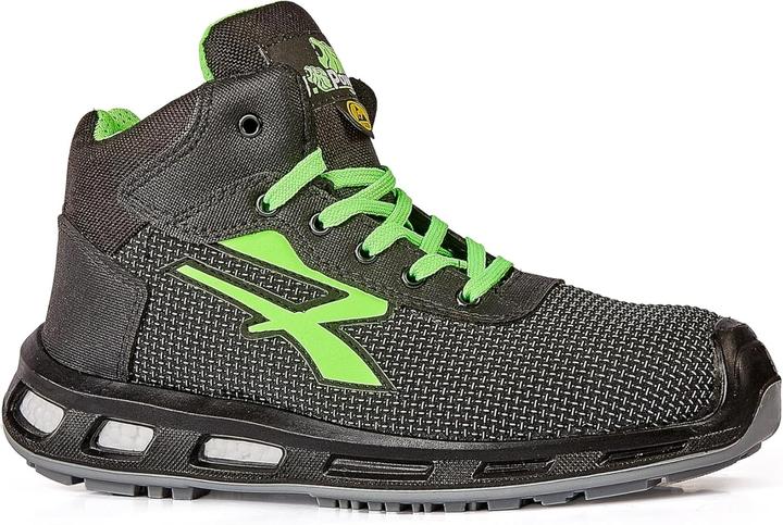 Produktbild U-Power Sicherheitsstiefel RedLion HARD Grösse 43 schwarz/grün S3 SRC ESD EN ISO 20345 Putek Technology (S3, 43)