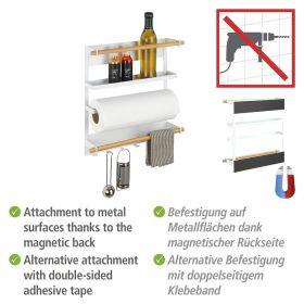 Actual product image Wenko Magnetic kitchen shelf Magna white/bamboo