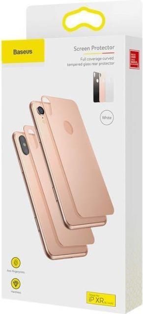 Actual product image Baseus iPhone Xr 03 mm Full coverage curved TGlass rear ProtectorGold (1 Piece, Apple iPhone XR)
