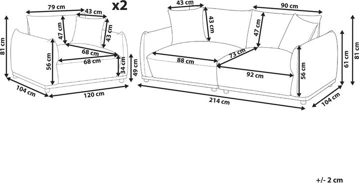 Actual product image Beliani Jubek (3-seater)