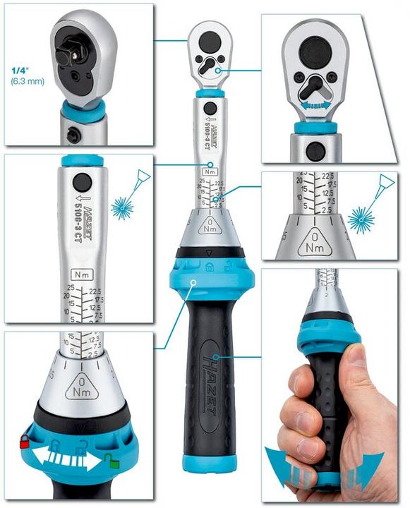 Productafbeelding HAZET Momentsleutel (1/4", 2.50 - 25 Nm)