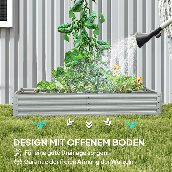 Produktbild Outsunny Hochbeet Stahl Silber
