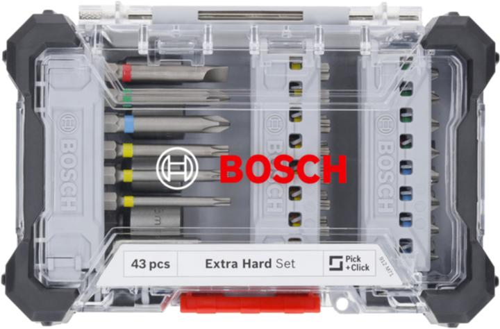 Image du produit Bosch Professional Bit Set Extra Hard (Six pans creux TX, Croix Pozidriv PZ, Hexagonal avec plus moins)